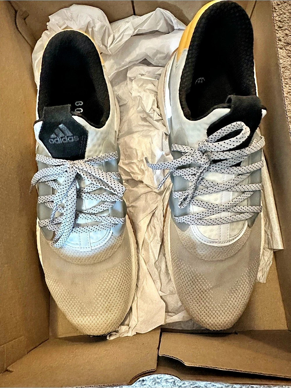 adidas X_PLRBOOST Athletic Sneakers White & Gray US 12.5